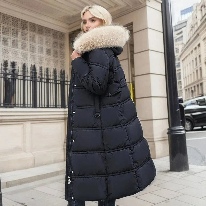 Sloane | Women's Parka Designer Winter Fur Hood Padded Insulated Warm Longline Quilted Casual Everyday Outdoor Winter Outerwear
