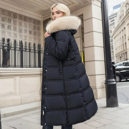 Sloane | Women's Parka Designer Winter Fur Hood Padded Insulated Warm Longline Quilted Casual Everyday Outdoor Winter Outerwear