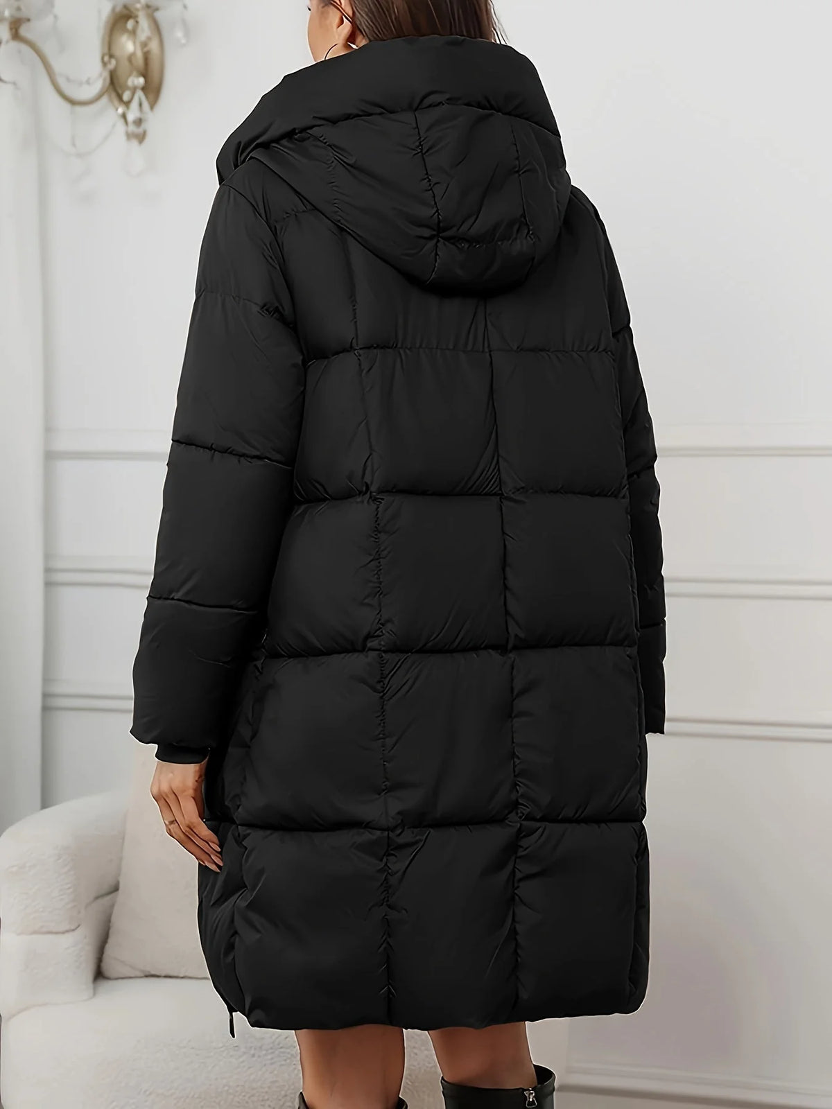 Kendall | Women's Puffer Coat Hooded Longline Quilted Water-Repellent Padded Insulated Warm Travel Parka Casual Everyday Winter