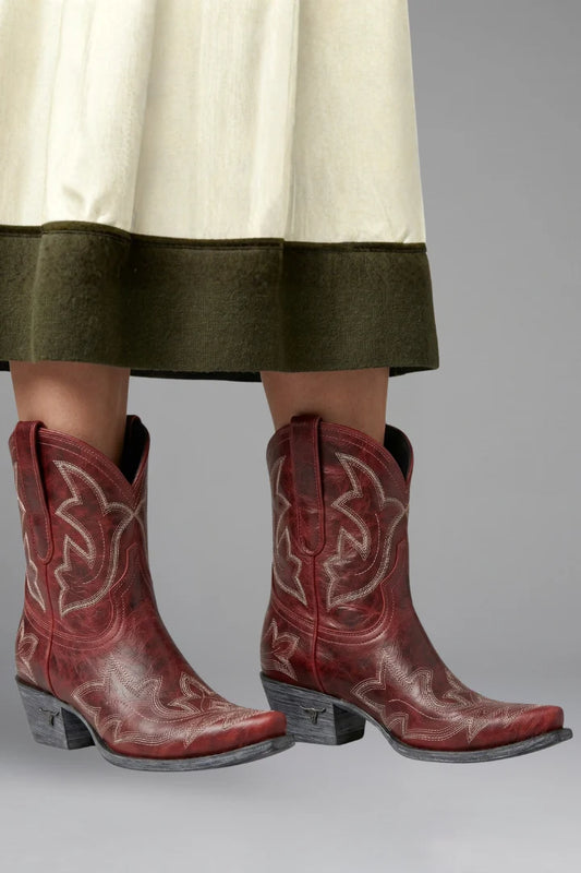 Myra | Women's Boots Western Embroidered Leather Mid-Calf Structured Pointed Statement Heritage Chic Casual Everyday All-Season