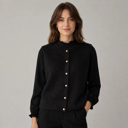 Sydney | Women's Vest Sweater Button-Front Round Neck Sleeveless Knit Soft Cosy Warm Layering Chic Feminine Casual Everyday