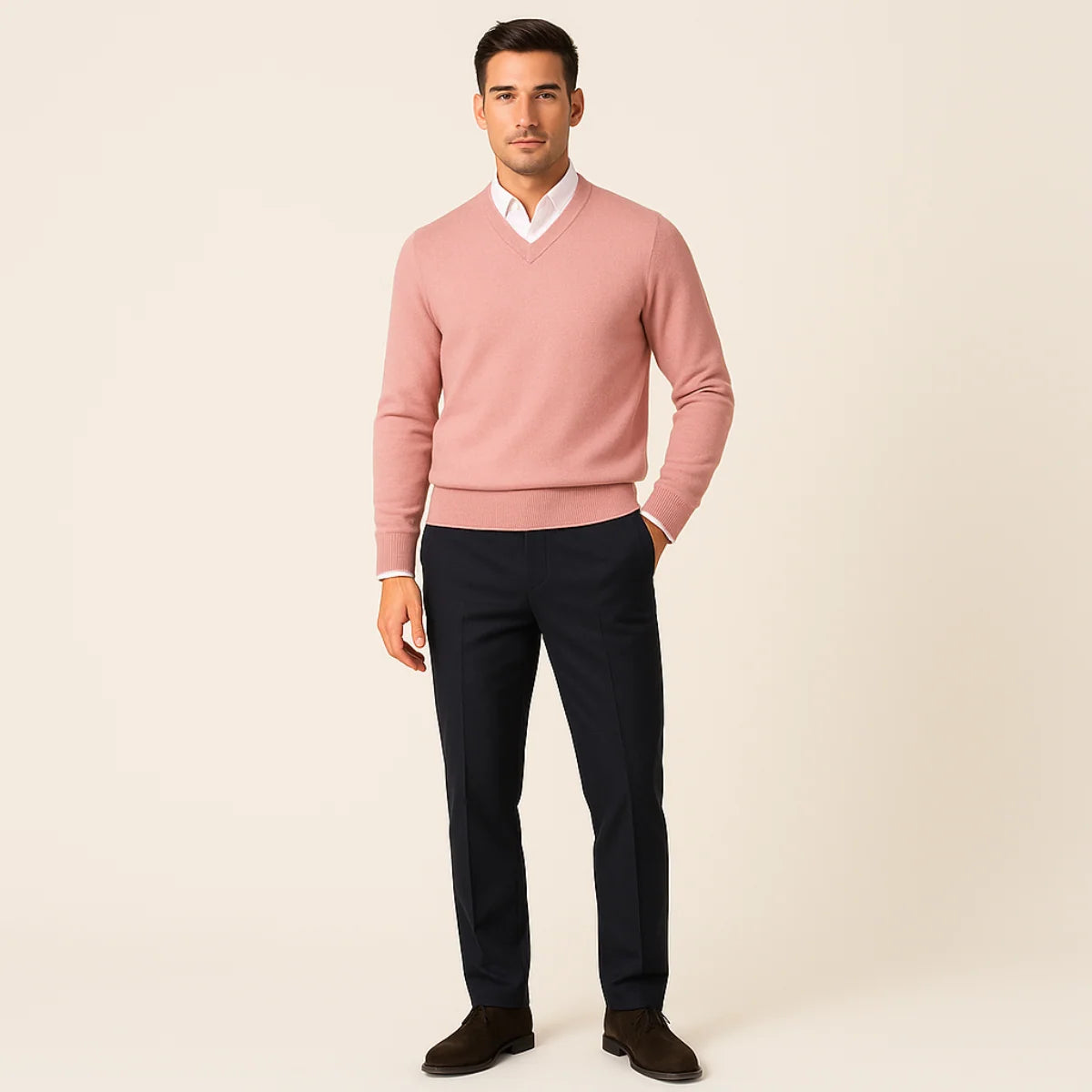 Benedict | Men's Wool Sweater Premium Soft Knit Warm Refined Timeless Smart Casual Everyday Layering Autumn Winter Knitwear Cosy