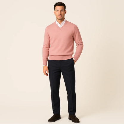 Benedict | Men's Wool Sweater Premium Soft Knit Warm Refined Timeless Smart Casual Everyday Layering Autumn Winter Knitwear Cosy