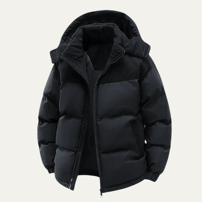Abel | Men's Puffer Jacket Thick Hooded Insulated Warm Padded Durable Windproof Casual Everyday Streetwear Cold-Weather Winter
