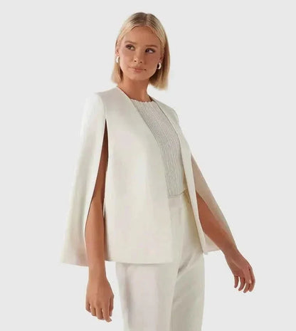 Sunny | Women's Blazer Cape Elegant Flowing Cut Sleeve Slit Structured Refined Smart Occasion Chic Everyday Autumn Winter