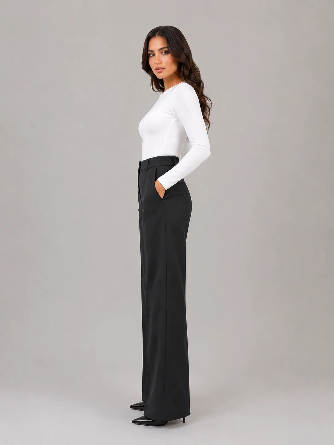 Raelynn | Women's Trousers High-Waisted Tailored Straight Leg Smart Work Structured Refined Office Everyday Autumn Winter
