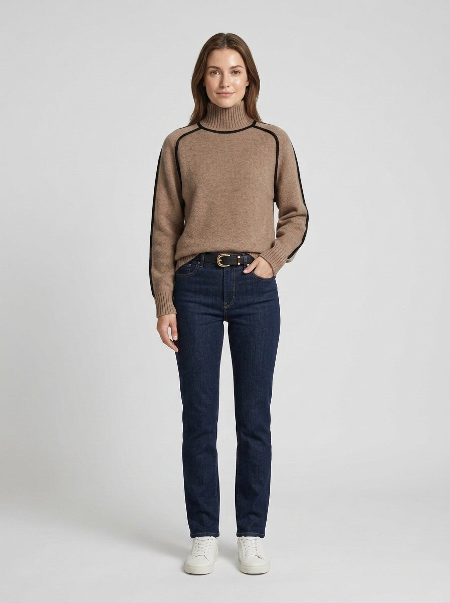 Kate | Women's Sweater Oversized Turtleneck Chunky Knit Relaxed Soft Cosy Warm Layering Chic Casual Everyday Autumn Winter - Front [Lystr 6a84a012834bde48df7265a9:front]