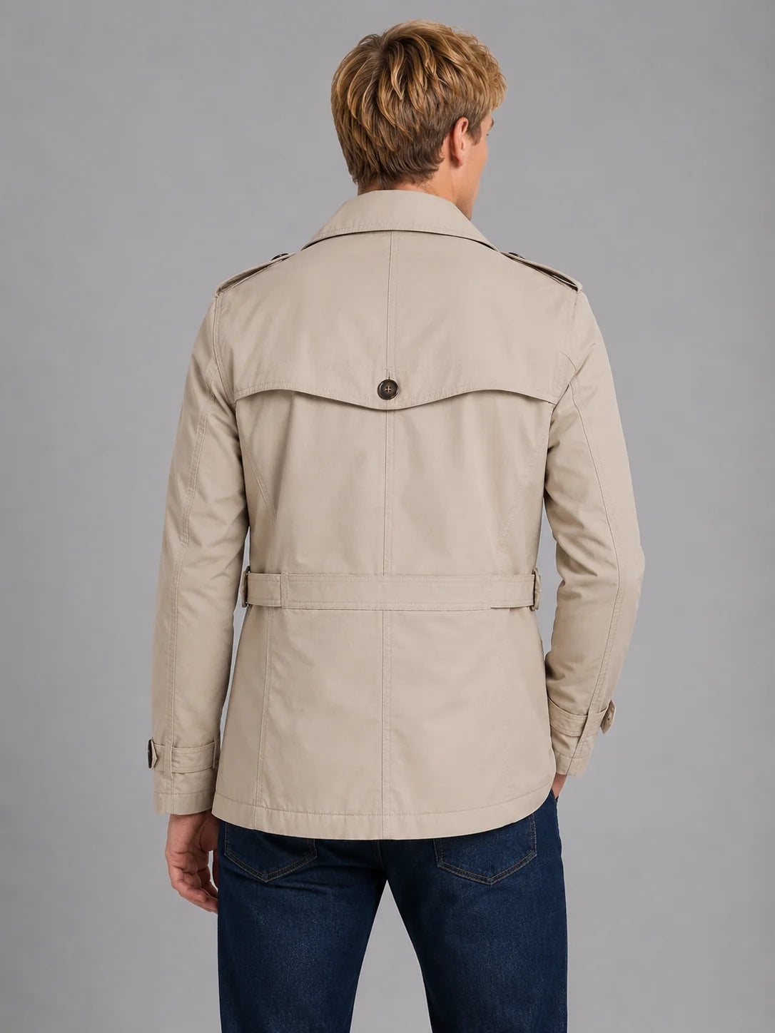 Brendan | Men's Trench Coat Double-Breasted Classic Belted Overcoat Tailored Structured Warm Smart Formal Business Everyday Autumn
