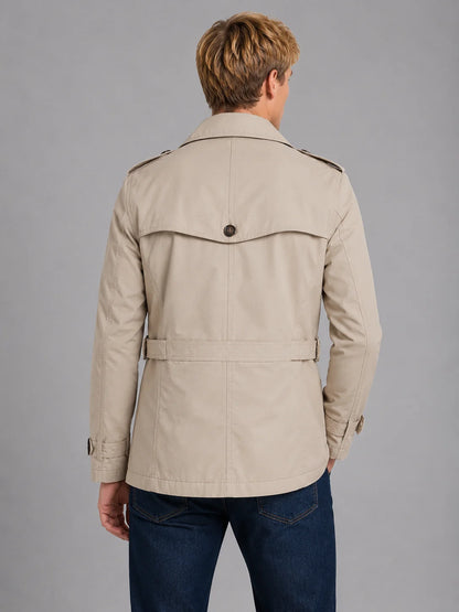 Brendan | Men's Trench Coat Double-Breasted Classic Belted Overcoat Tailored Structured Warm Smart Formal Business Everyday Autumn