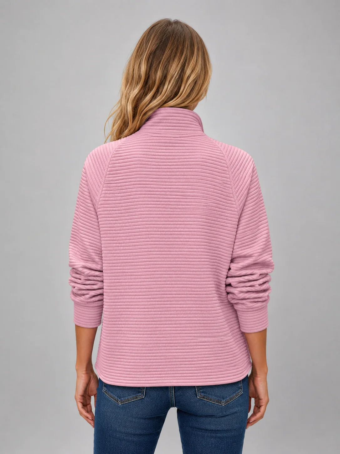 Royalty | Women's Pullover Ribbed Half-Zip Casual Knit Zip Neck Soft Cosy Warm Relaxed Layering Chic Feminine Everyday Autumn