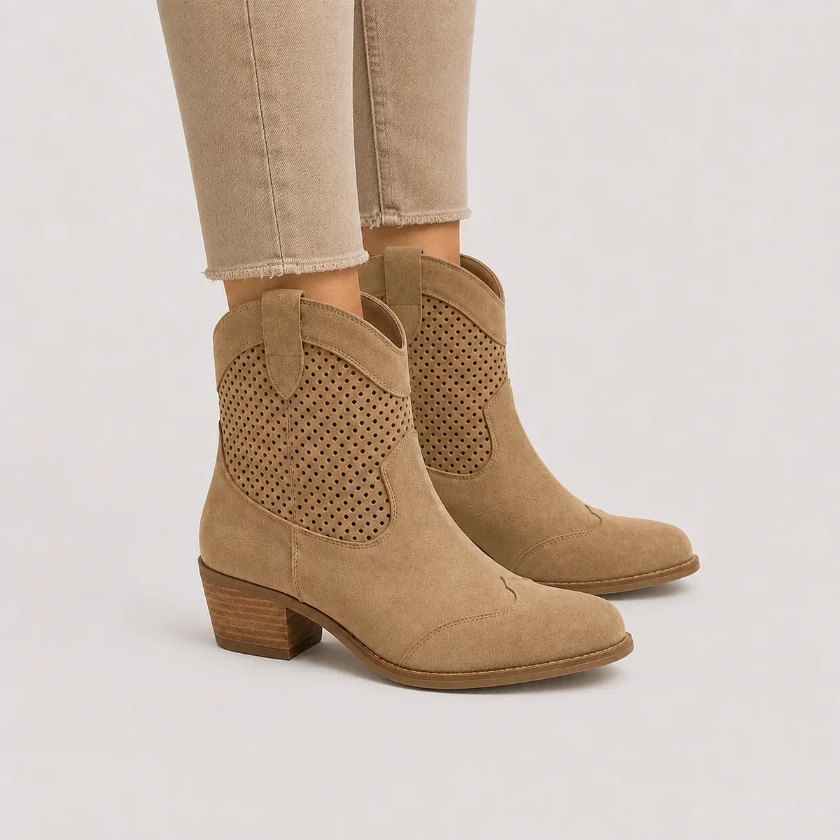 Marisol | Women's Ankle Boots Cowboy Block Heel Western Pointed Structured Statement Chic Casual Everyday Autumn Winter Footwear