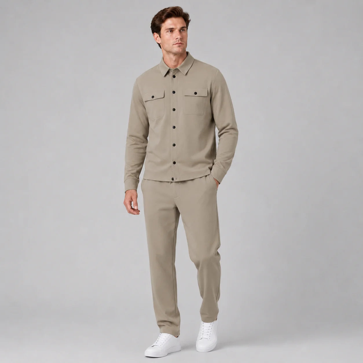 Lionel | Men's Co-ord Set Overshirt Trousers Two-Piece Coordinated Structured Casual Smart Casual Everyday Layering Autumn