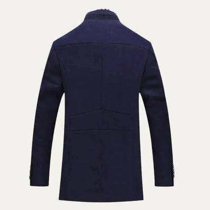 Atlas | Men's Trench Coat Wool Stand Collar Smart Casual Structured Longline Tailored Warm Refined Business Everyday Autumn Winter