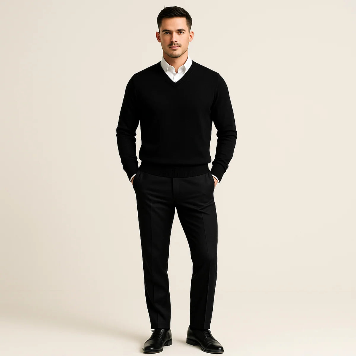 Benedict | Men's Wool Sweater Premium Soft Knit Warm Refined Timeless Smart Casual Everyday Layering Autumn Winter Knitwear Cosy