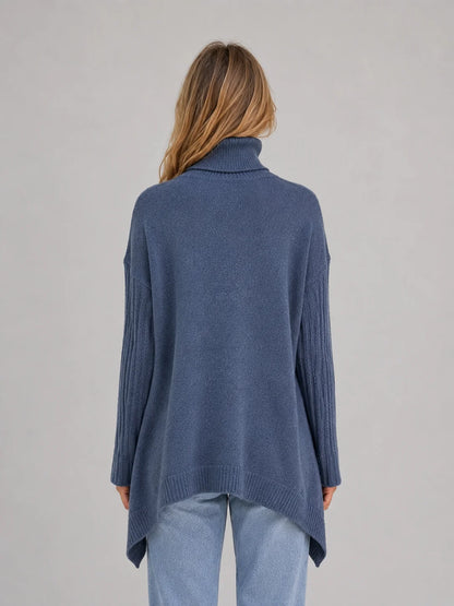 Remi | Women's Sweater Roll Neck Oversized Soft Knit Longline Relaxed Cosy Warm Layering Chic Feminine Casual Everyday Autumn