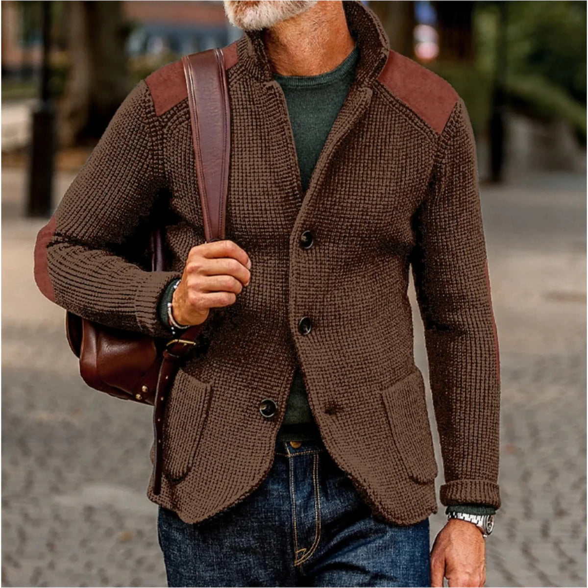 Bernard | Men's Cardigan Knit Warm Versatile Soft Refined Layering Smart Casual Everyday Autumn Winter Knitwear Cosy Comfortable
