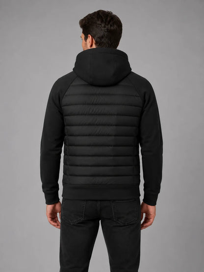 Brett | Men's Jacket Hooded Quilted Lightweight Zip-Through Padded Insulated Warm Casual Everyday Layering Autumn Winter Outerwear