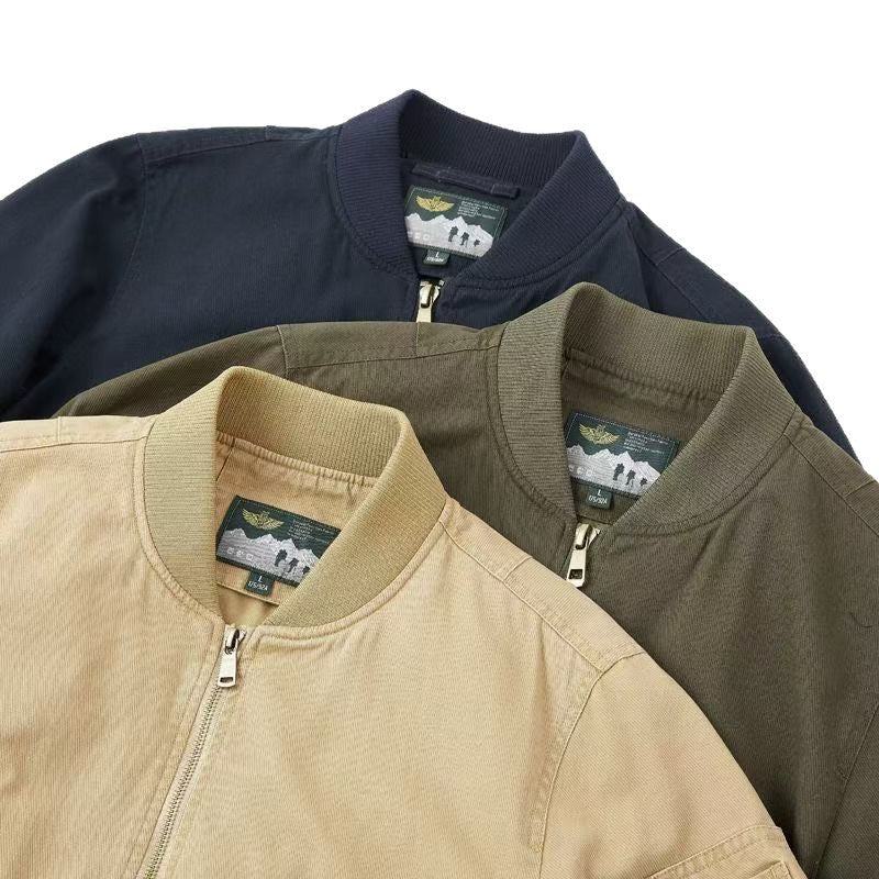 Maximus | Men's Bomber Jacket Loose Fit Baseball Collar Casual Structured Relaxed Everyday Layering Autumn Winter Outerwear
