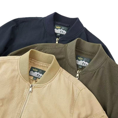 Maximus | Men's Bomber Jacket Loose Fit Baseball Collar Casual Structured Relaxed Everyday Layering Autumn Winter Outerwear