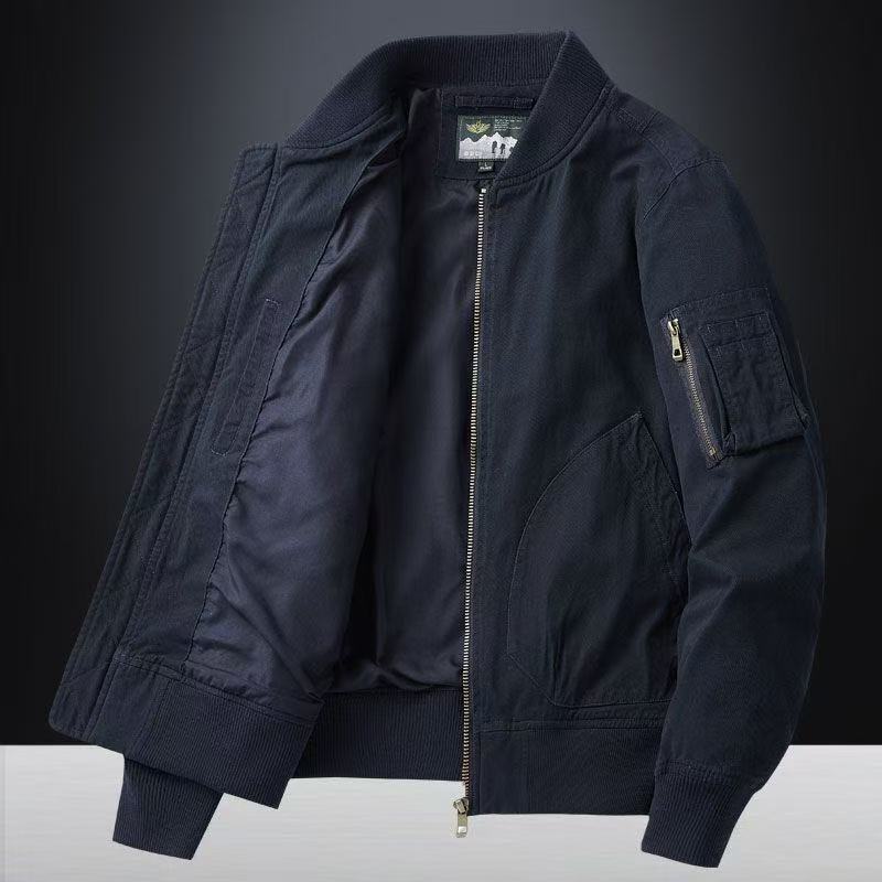 Maximus | Men's Bomber Jacket Loose Fit Baseball Collar Casual Structured Relaxed Everyday Layering Autumn Winter Outerwear