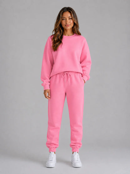 Paloma | Women's Co-ord Set Oversized Tracksuit Crew Neck Sweatshirt Cuffed Joggers Two-Piece Soft Cosy Warm Relaxed Loungewear