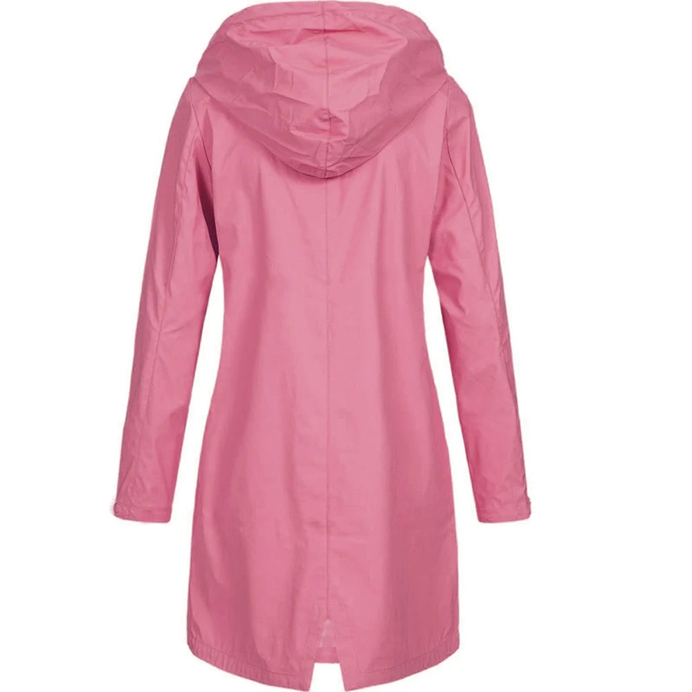 Scarlette | Women's Rain Jacket Long Waterproof Hooded Lightweight Windproof Functional Casual Everyday Outdoor Autumn Winter