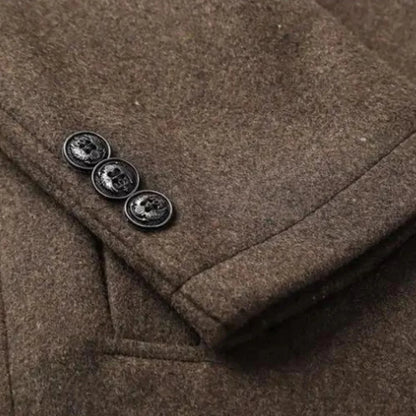 Abram | Men's Wool Coat Overcoat Classic Tailored Structured Longline Warm Premium Smart Formal Business Everyday Autumn Winter