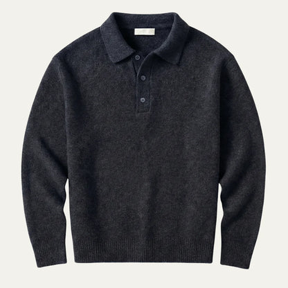 Edwin | Men's Polo Sweater Soft Knit Cashmere-Blend Modern Warm Refined Smart Casual Everyday Layering Autumn Winter Knitwear Cosy