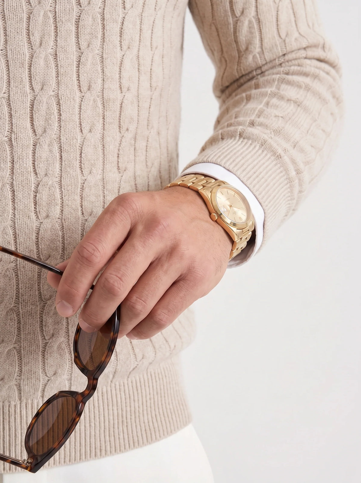 Atticus | Men's Sweater Premium Cotton Cable-Knit Chunky Textured Soft Warm Refined Smart Casual Everyday Layering Autumn Winter