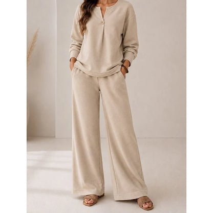Kylie | Women's Lounge Set Relaxed Two-Piece Soft Knit Cosy Coordinated Comfort Warm Loungewear Casual Everyday Autumn Winter