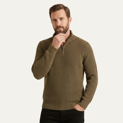Hamish | Men's Merino Wool Sweater Half-Zip Pullover Premium Soft Warm Durable Smart Casual Everyday Layering Autumn Winter