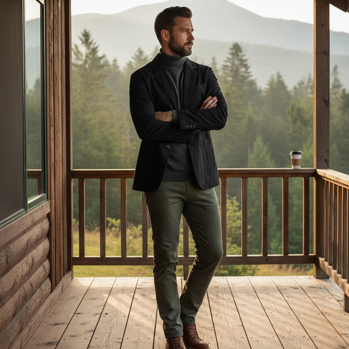 Arturo | Men's Jacket Cotton Blazer-Style Windbreaker Pockets Structured Lightweight Smart Casual Everyday Autumn Layering