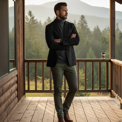 Arturo | Men's Jacket Cotton Blazer-Style Windbreaker Pockets Structured Lightweight Smart Casual Everyday Autumn Layering