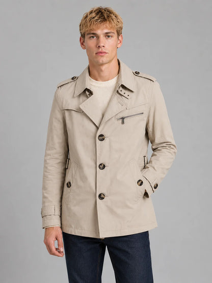 Brendan | Men's Trench Coat Double-Breasted Classic Belted Overcoat Tailored Structured Warm Smart Formal Business Everyday Autumn