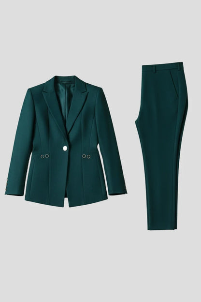 Myla | Women's Co-ord Set Blazer Single Button Straight Trousers Two-Piece Tailored Structured Smart Occasion Office Coordinated