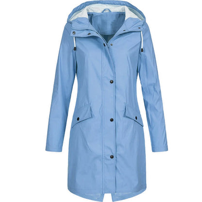 Scarlette | Women's Rain Jacket Long Waterproof Hooded Lightweight Windproof Functional Casual Everyday Outdoor Autumn Winter