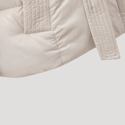 Saige | Women's Puffer Jacket Hooded Belted Padded Insulated Warm Quilted Casual Everyday Winter Outerwear Cosy Flattering