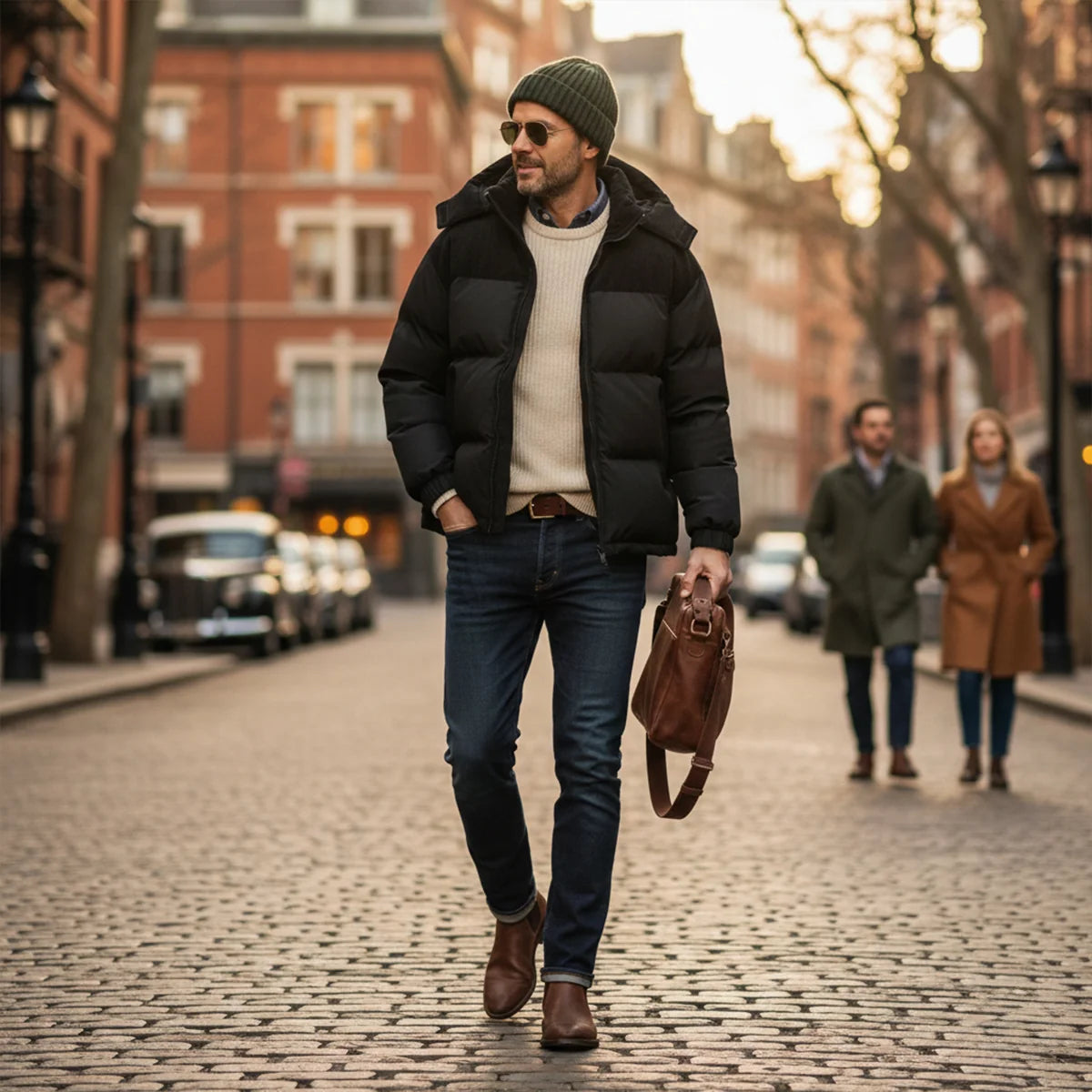 Abel | Men's Puffer Jacket Thick Hooded Insulated Warm Padded Durable Windproof Casual Everyday Streetwear Cold-Weather Winter