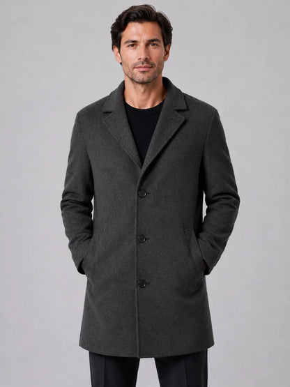 Bryan | Men's Overcoat Single-Breasted Tailored Smart Casual Structured Longline Warm Refined Business Everyday Autumn Winter