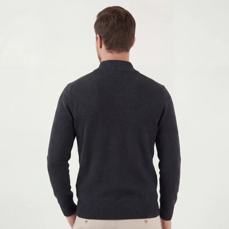 Octavian | Men's Quarter-Zip Sweater Soft Knit Warm Timeless Versatile Smart Casual Everyday Layering Autumn Winter Knitwear Cosy