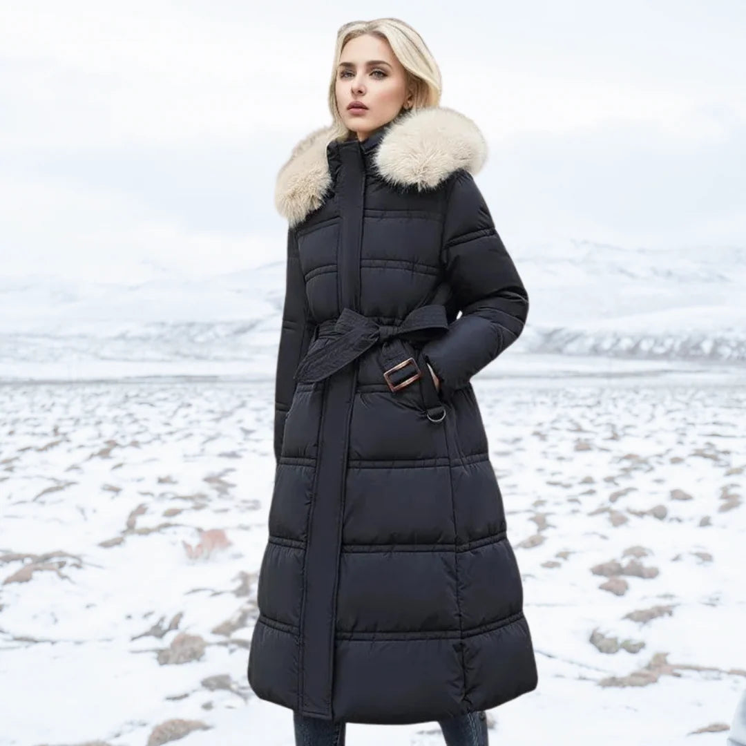 Sloane | Women's Parka Designer Winter Fur Hood Padded Insulated Warm Longline Quilted Casual Everyday Outdoor Winter Outerwear