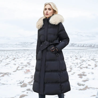 Sloane | Women's Parka Designer Winter Fur Hood Padded Insulated Warm Longline Quilted Casual Everyday Outdoor Winter Outerwear