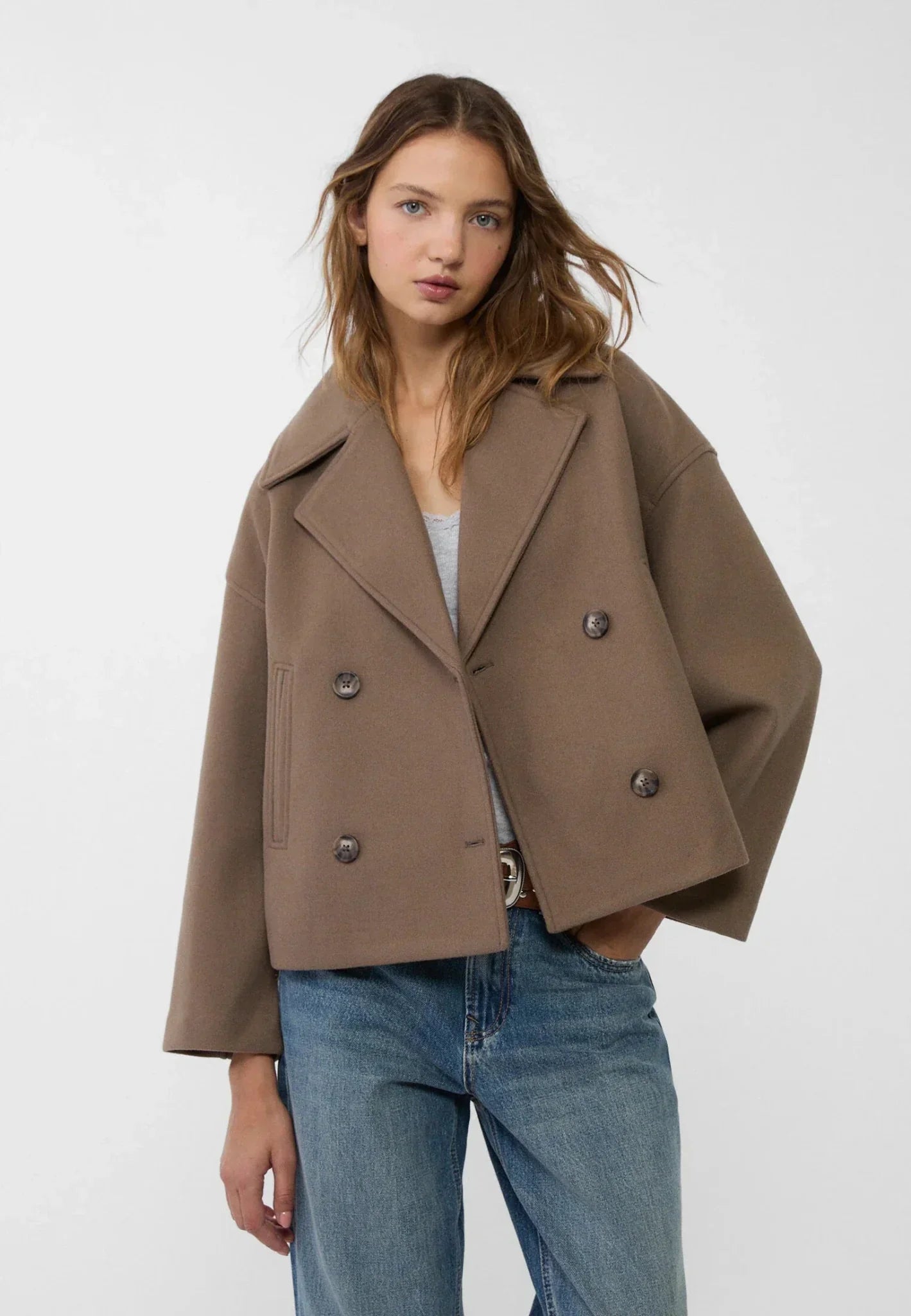 Madison | Women's Jacket Double-Breasted Tailored Structured Buttoned Smart Chic Occasion Office Everyday Autumn Winter Layering