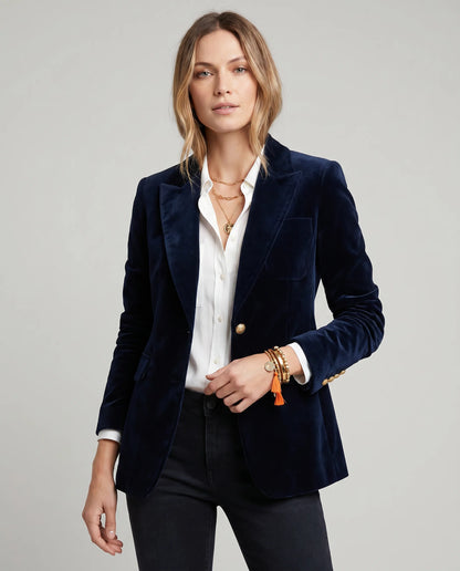 Malia | Women's Blazer Velvet Elegant Structured Tailored Soft Rich Smart Occasion Evening Party Festive Everyday Autumn Winter