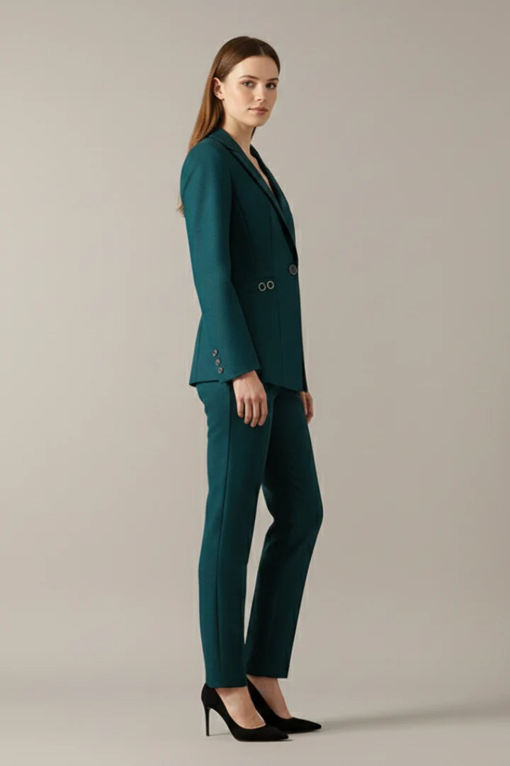 Myla | Women's Co-ord Set Blazer Single Button Straight Trousers Two-Piece Tailored Structured Smart Occasion Office Coordinated