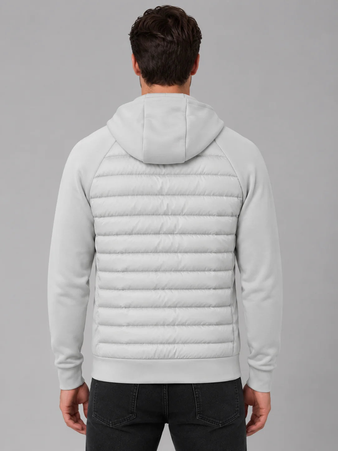 Brett | Men's Jacket Hooded Quilted Lightweight Zip-Through Padded Insulated Warm Casual Everyday Layering Autumn Winter Outerwear