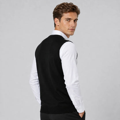 Luka | Men's Vest Sweater Argyle Knitted V-Neck Sleeveless Soft Warm Layering Smart Casual Everyday Autumn Winter Knitwear