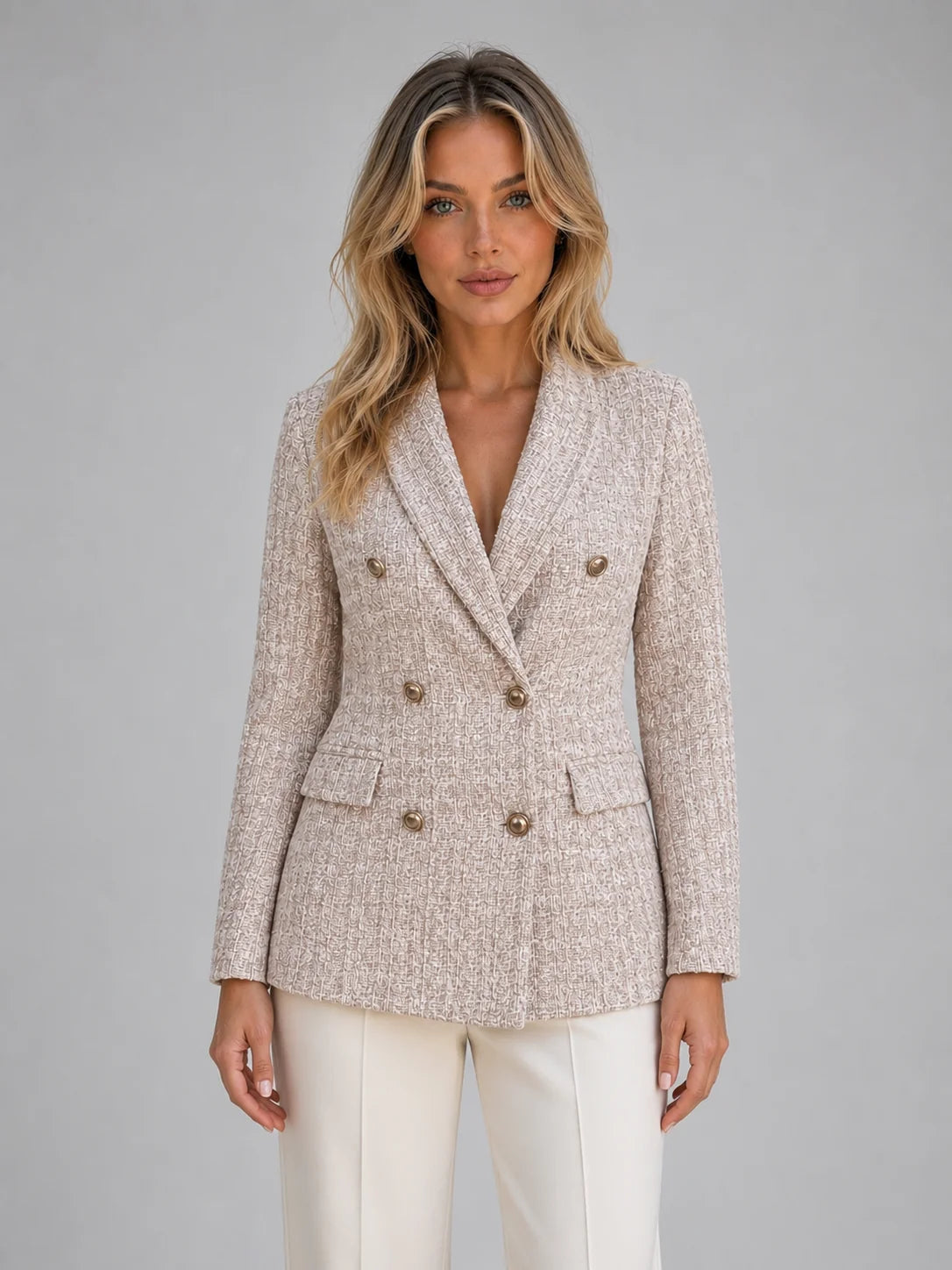 Ruth | Women's Blazer Double-Breasted Tweed Tailored Smart Structured Refined Occasion Office Everyday Autumn Winter Layering Chic