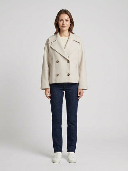 Madison | Women's Jacket Double-Breasted Tailored Structured Buttoned Smart Chic Occasion Office Everyday Autumn Winter Layering - Front [Lystr 6a8571d42208118807881c17:front]