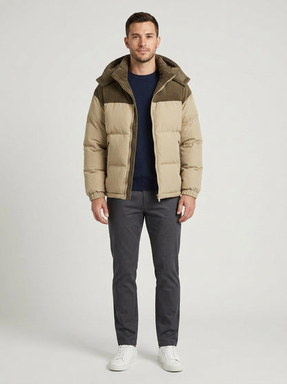 Abel | Men's Puffer Jacket Thick Hooded Insulated Warm Padded Durable Windproof Casual Everyday Streetwear Cold-Weather Winter - Front [Lystr 6a7eda3a3d30494f4c0f231b:front]